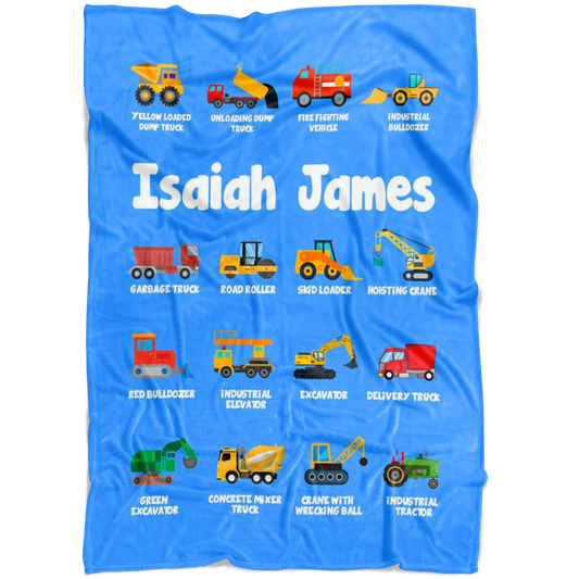 Isaiah James Construction Blanket Blue