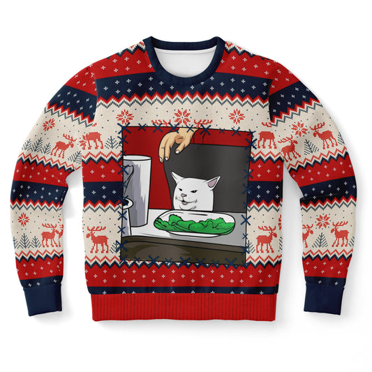 Womens Yell at Cat Ugly Christmas Sweater