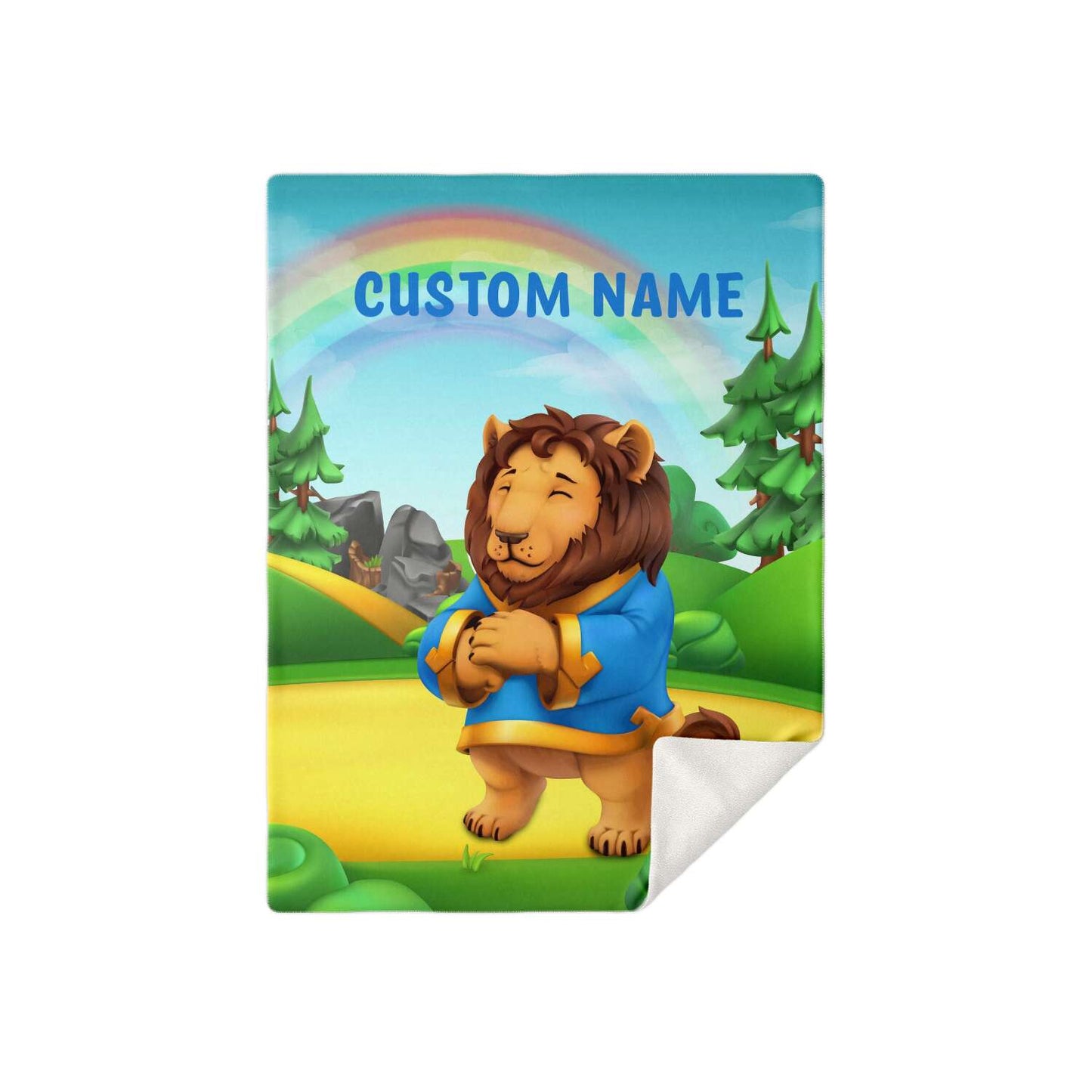 Personalized Name Lion, Animal Blanket for Kids, Custom Name Blanket for Boys & Girls
