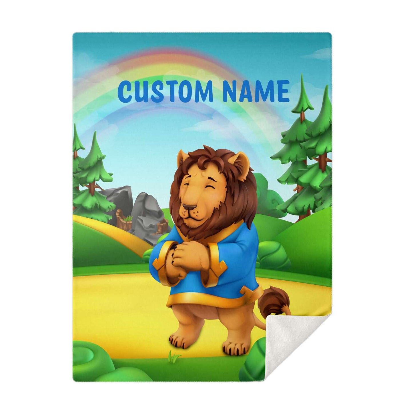 Personalized Name Lion, Animal Blanket for Kids, Custom Name Blanket for Boys & Girls