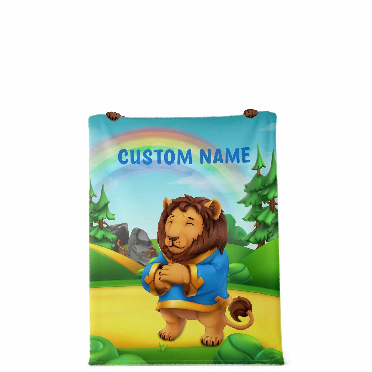 Personalized Name Lion, Animal Blanket for Kids, Custom Name Blanket for Boys & Girls