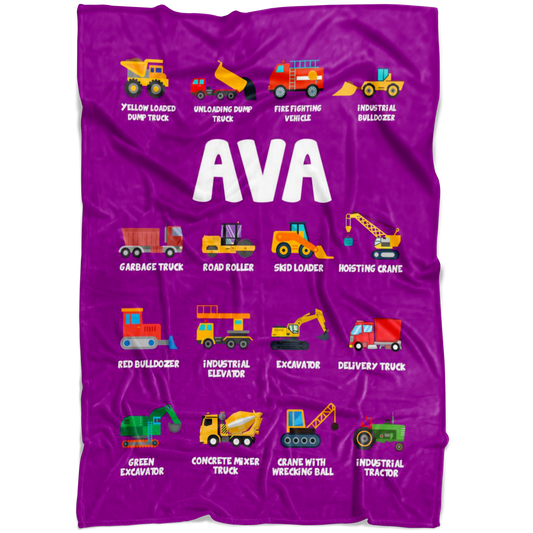 Ava Construction Vehicles Purple