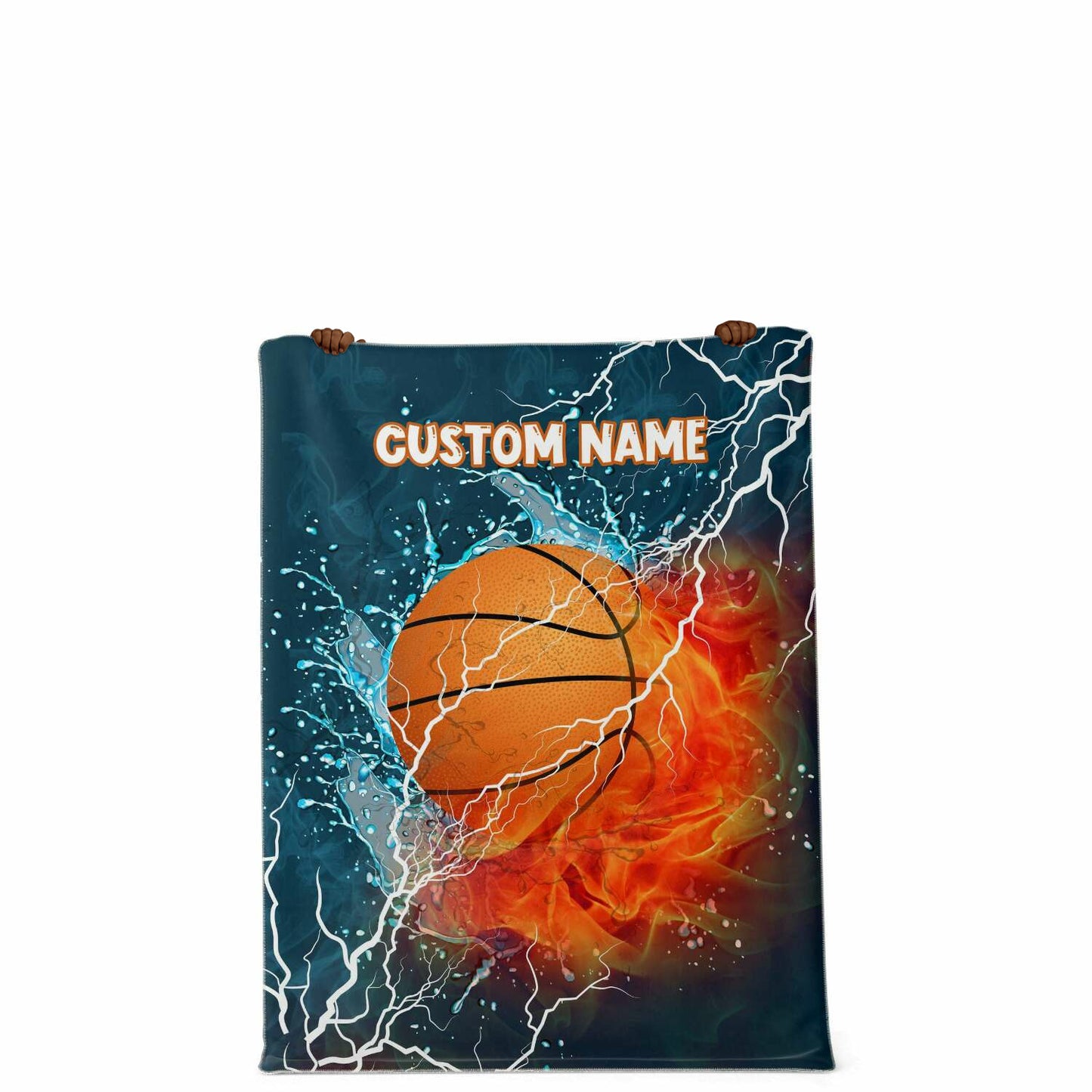 Personalized Name Basketball Blanket, Custom Name Sports Blanket for Boys & Girls