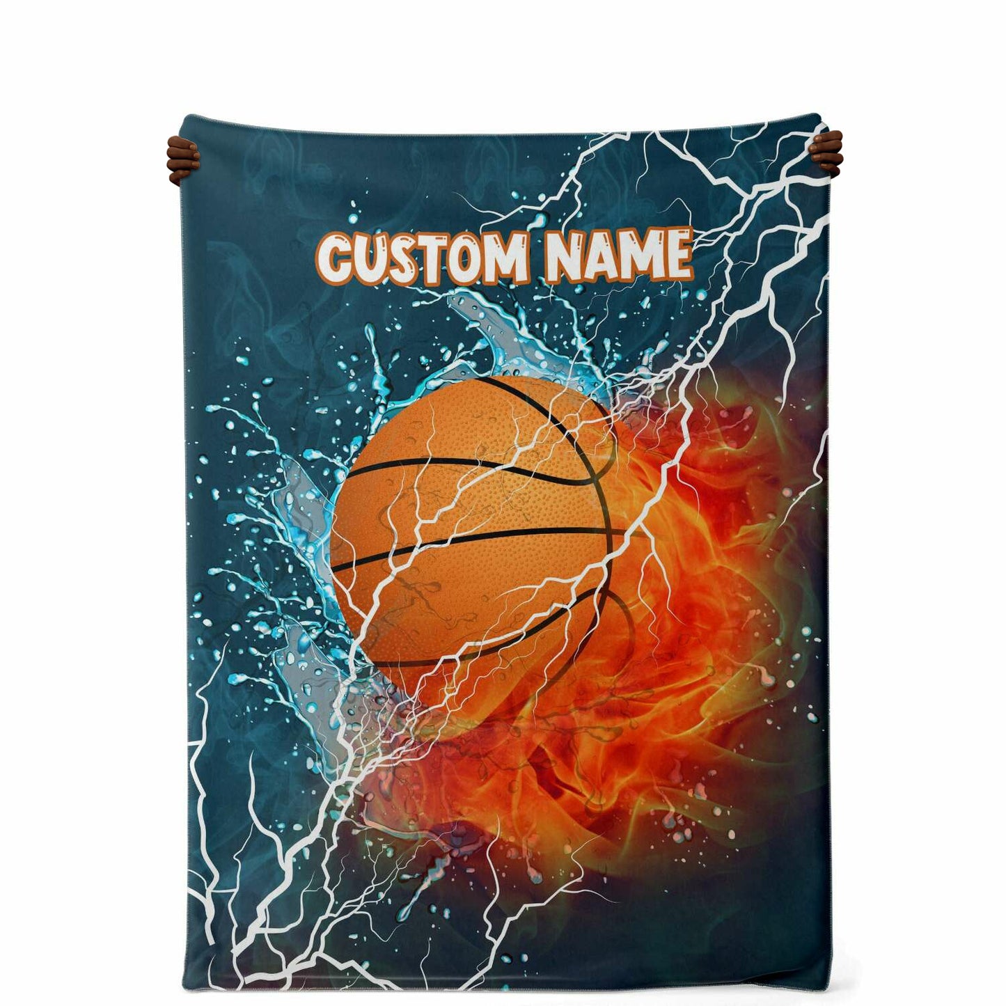 Personalized Name Basketball Blanket, Custom Name Sports Blanket for Boys & Girls