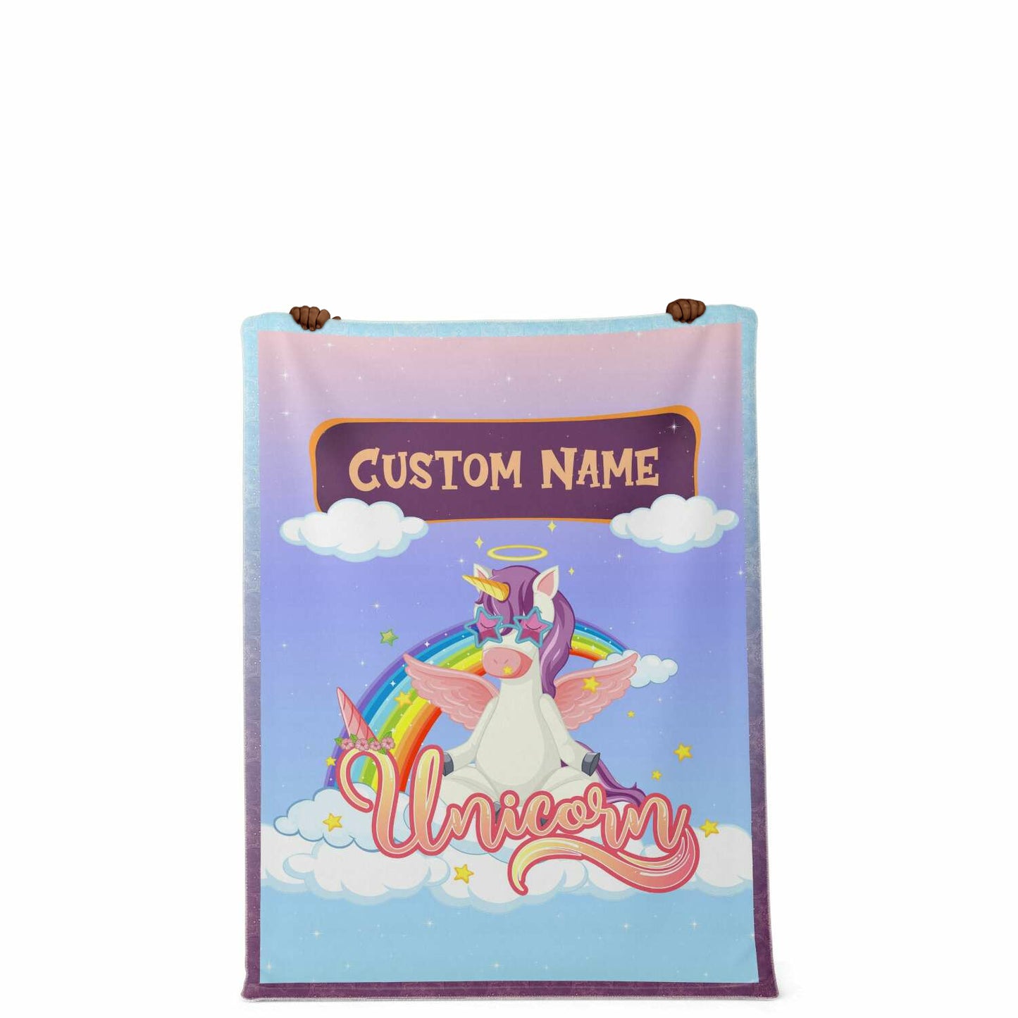Personalized Name Unicorn Blanket for Kids, Custom Name Blanket for Boys and Girls
