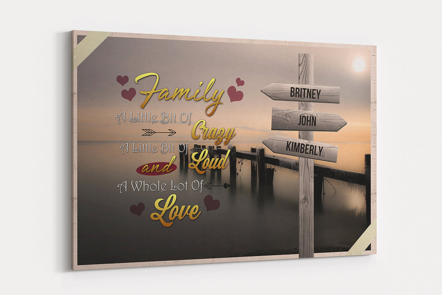 Personalized Family Wall Art from 2 to 10 Names
