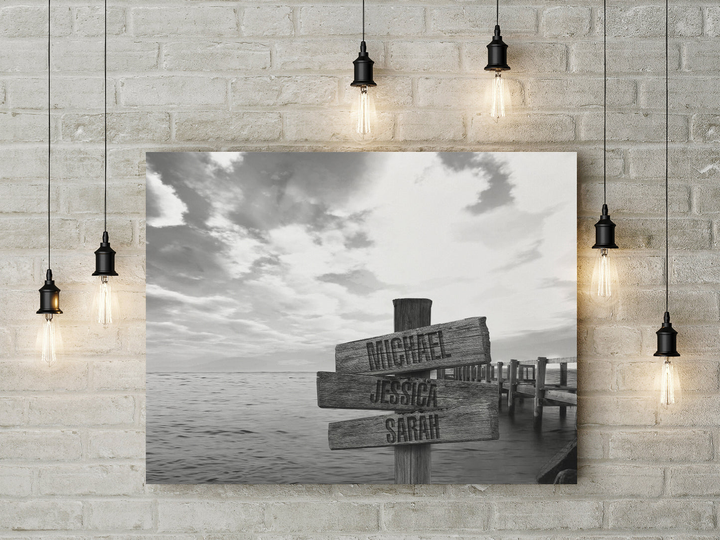 Ocean Dock Multi-Names Premium Family Canvas