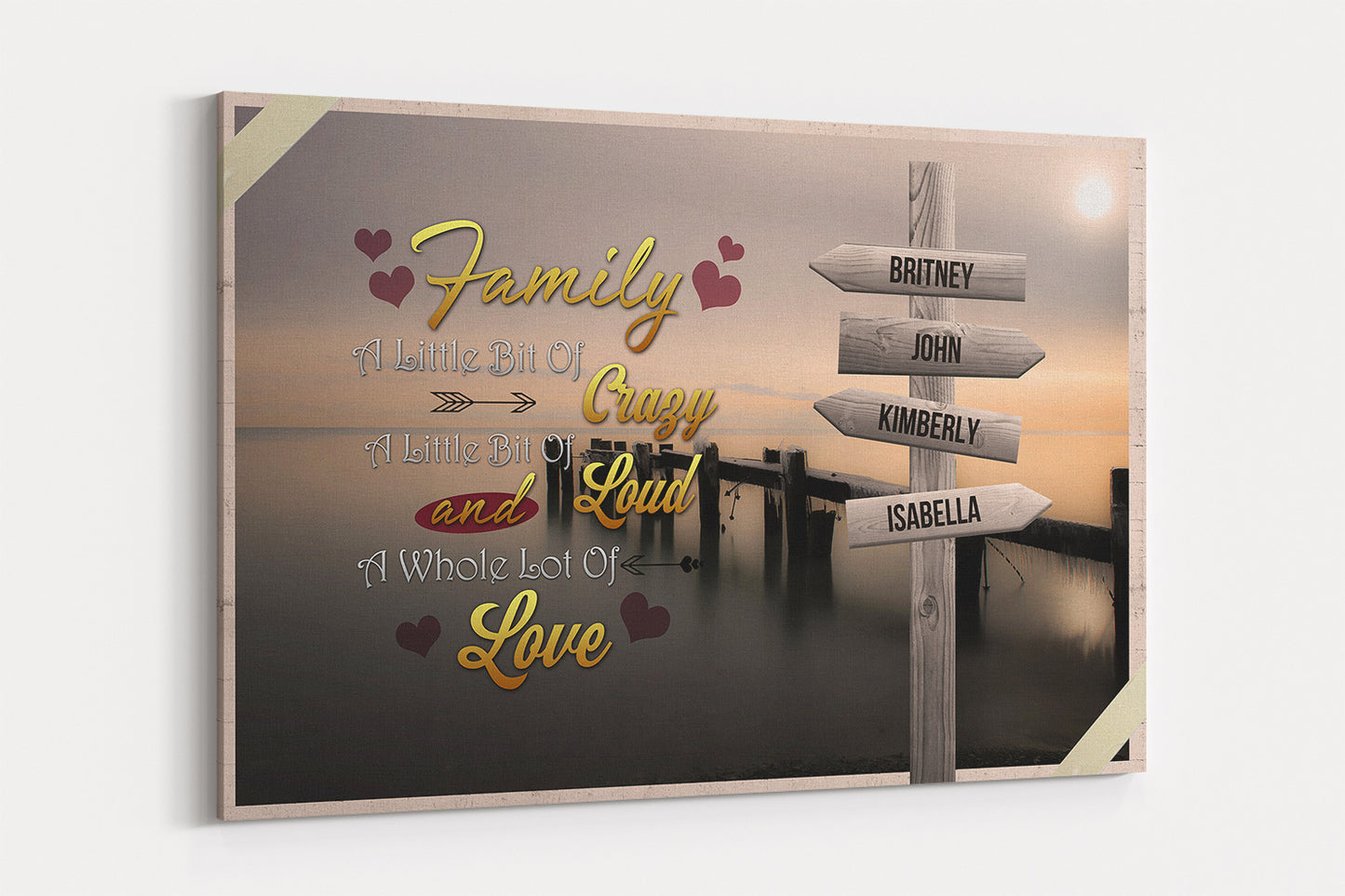 Personalized Family Wall Art from 2 to 10 Names