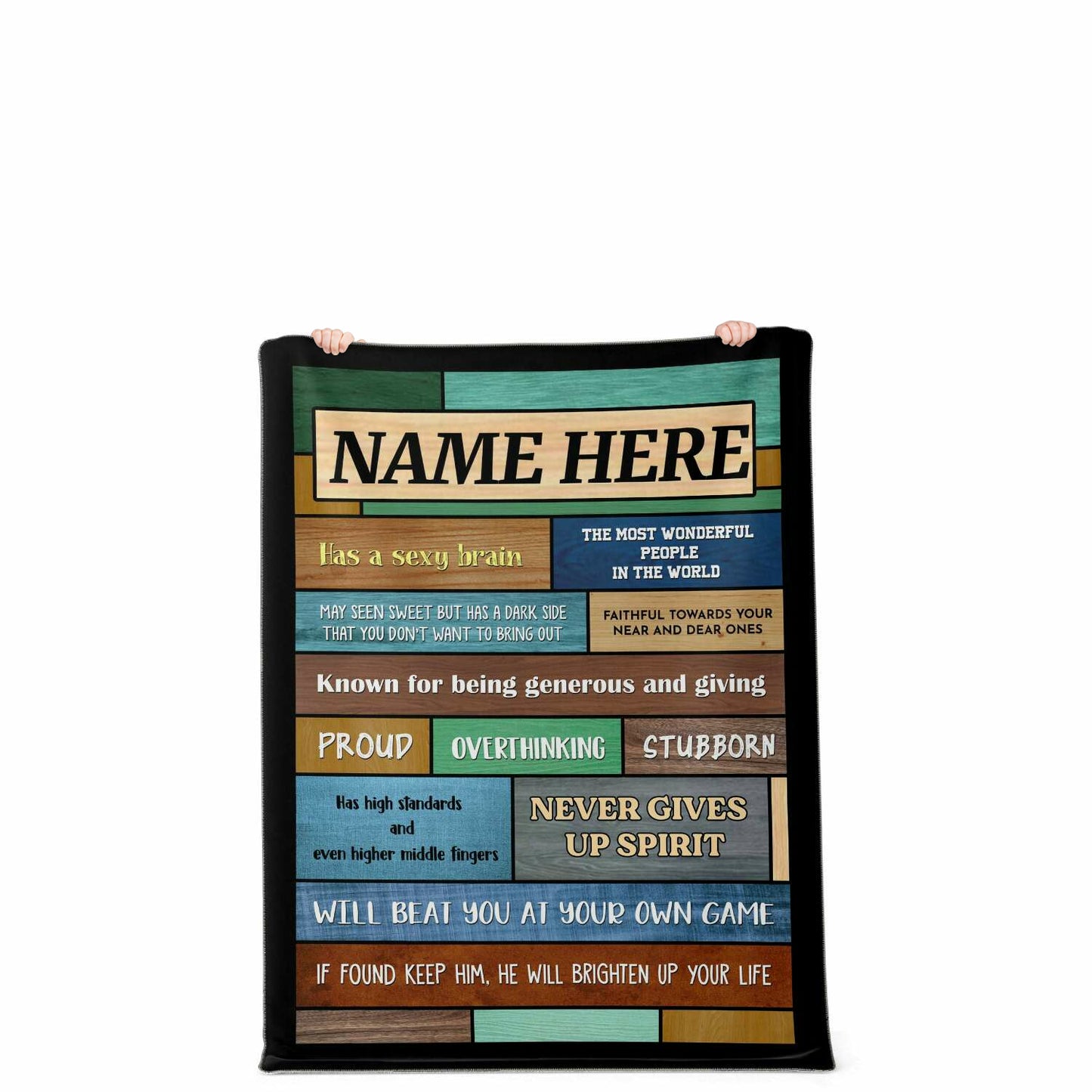 Personalized Name Blanket, Gift for Boyfriend, Husband, BFF