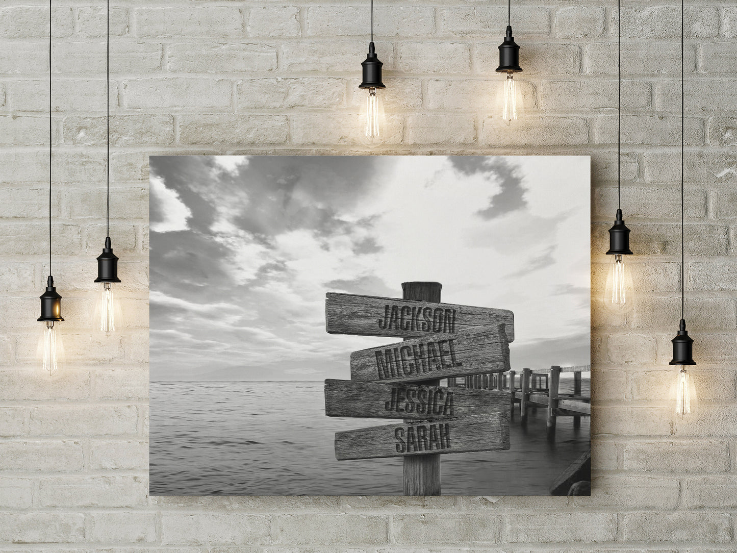 Ocean Dock Multi-Names Premium Family Canvas