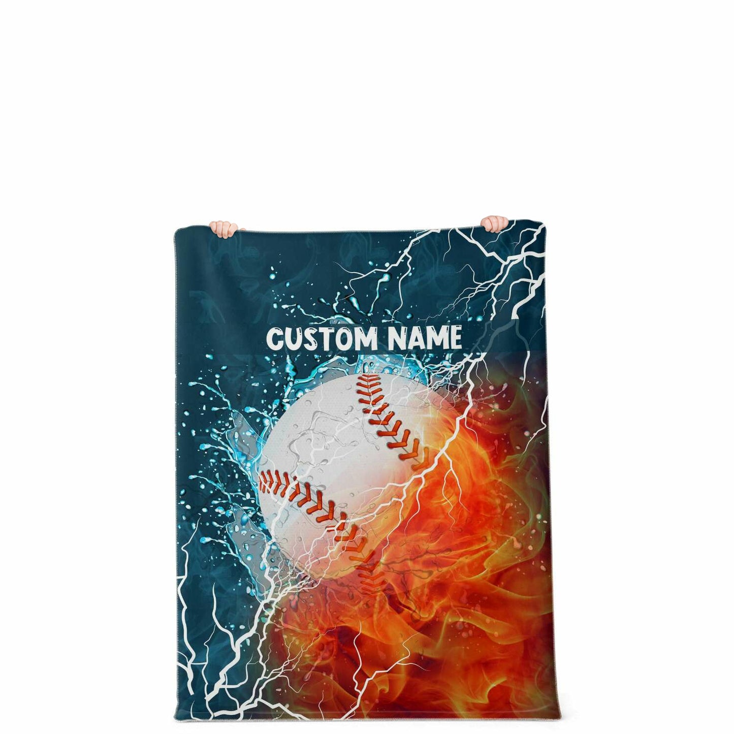 Personalized Name Baseball Blanket, Custom Name Sports Blanket for Boys & Girls