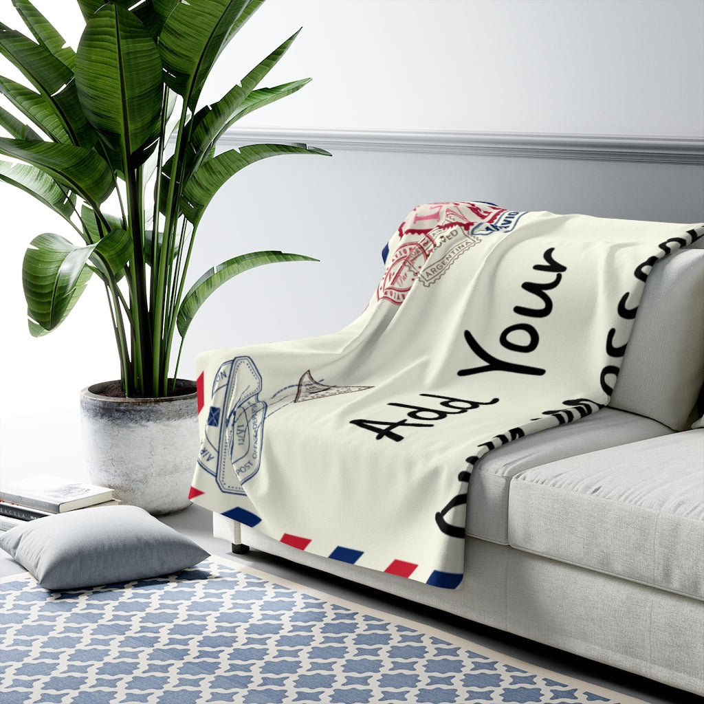 Personalized, Custom Message Ultra Soft Sherpa Fleece Blanket, Thoughtful Gift