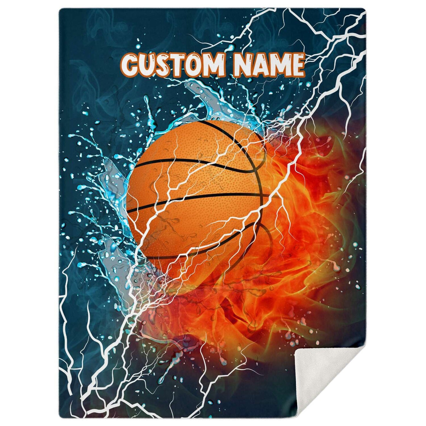 Personalized Name Basketball Blanket, Custom Name Sports Blanket for Boys & Girls