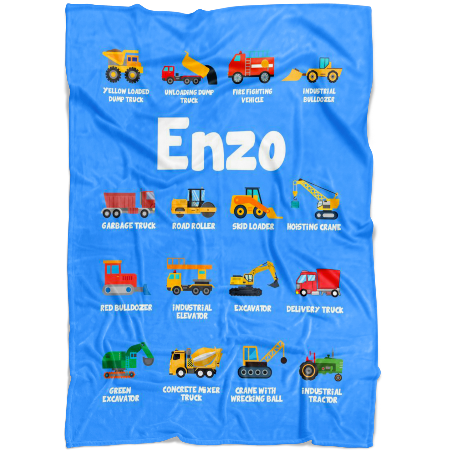 Enzo Construction Blanket Blue