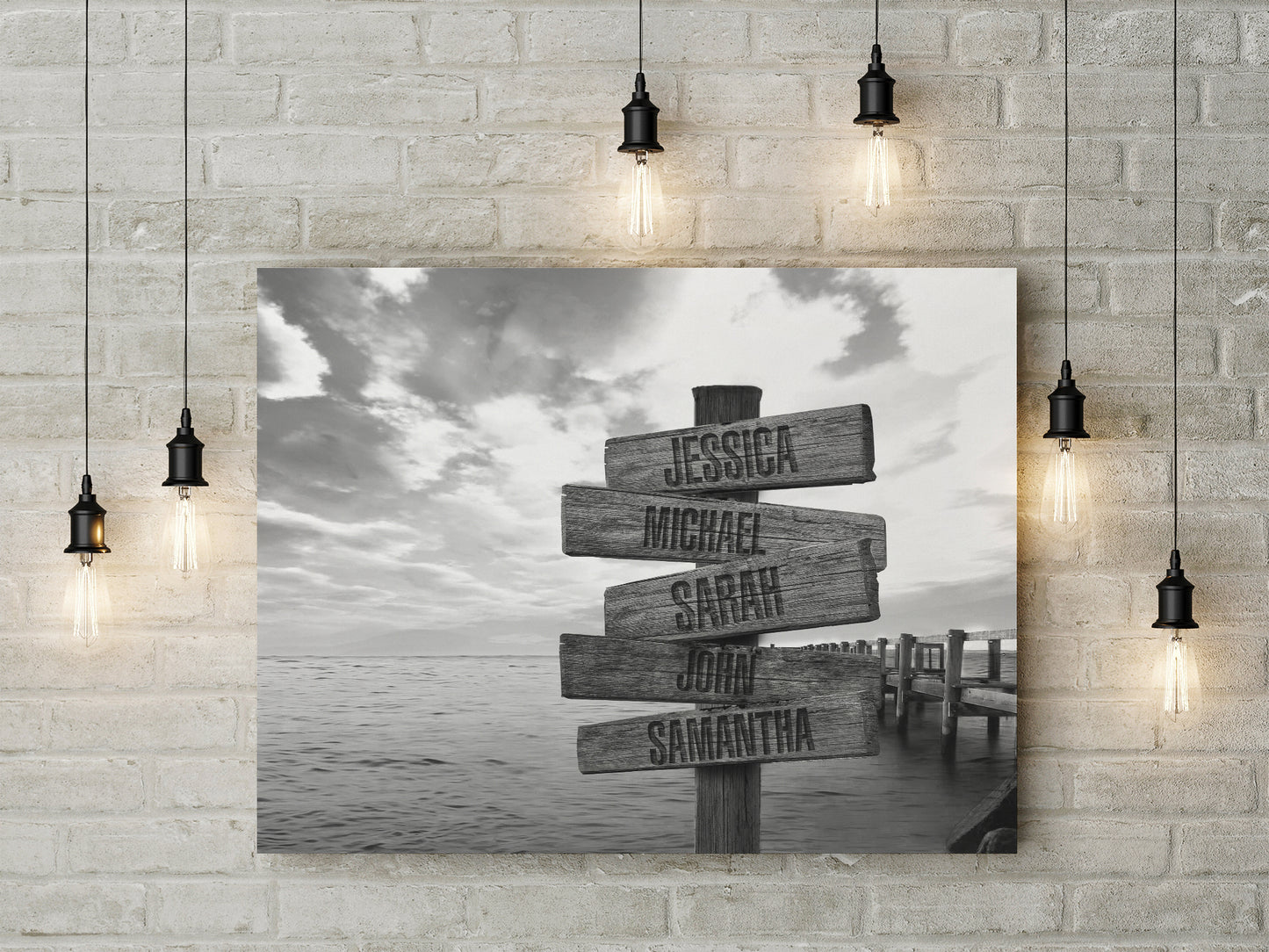 Ocean Dock Multi-Names Premium Family Canvas