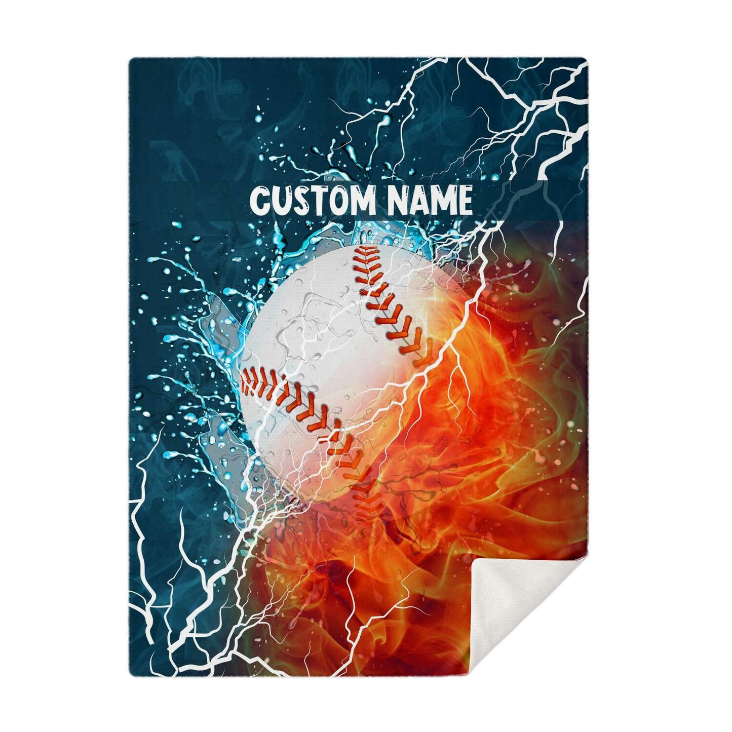 Personalized Name Baseball Blanket, Custom Name Sports Blanket for Boys & Girls