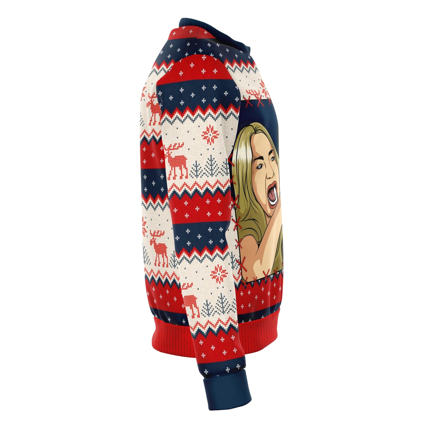 Woman Yells At Cat Ugly Christmas Sweater