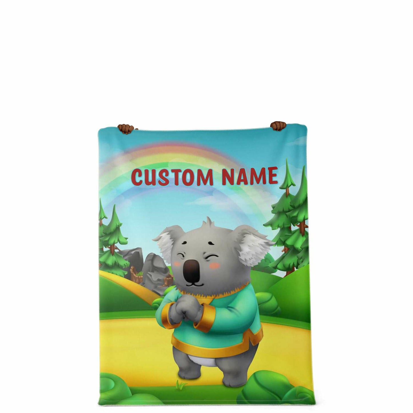 Personalized Name Koala, Animal Blanket for Kids, Custom Name Blanket for Boys & Girls