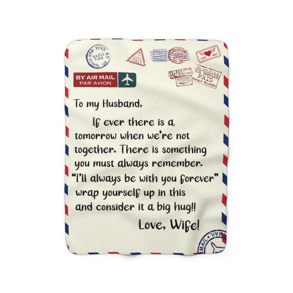 To My Husband Sherpa Fleece Blanket Gift from Wife