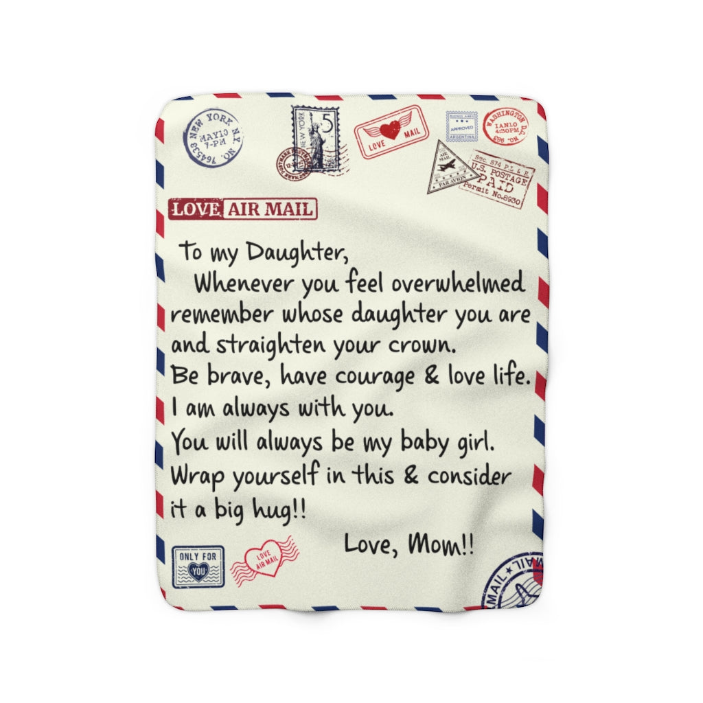 To My Daughter Sherpa Fleece Blanket Gift from Mom to Daughter