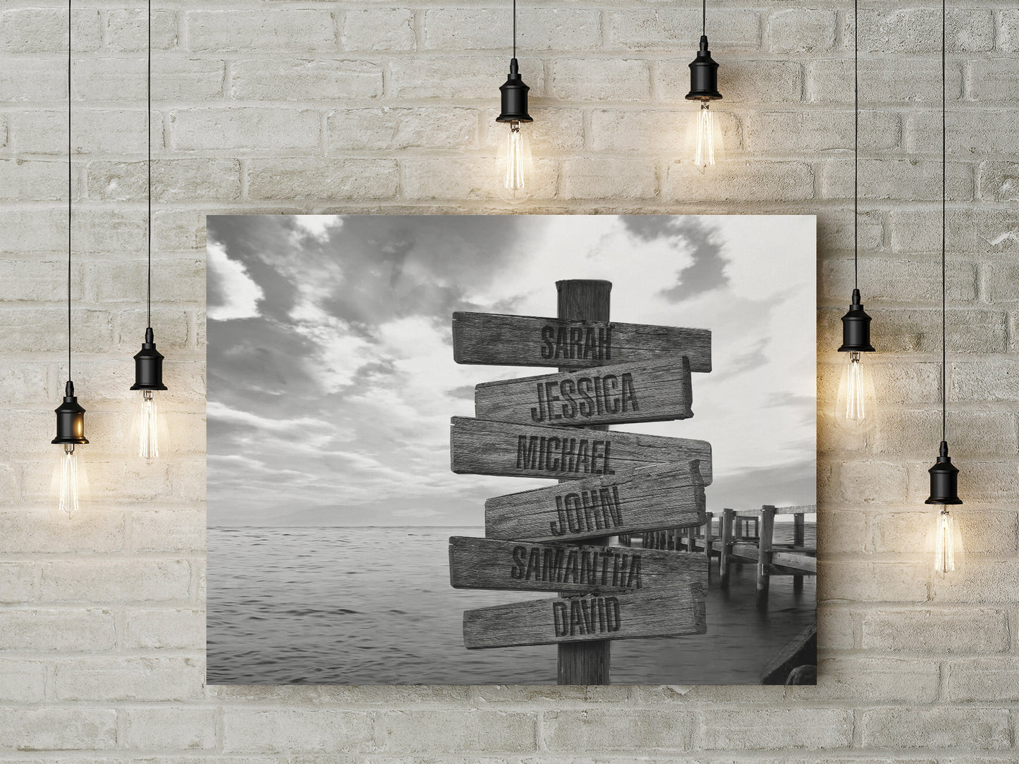 Ocean Dock Multi-Names Premium Family Canvas