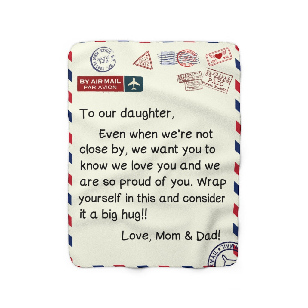 To Our Daughter Sherpa Fleece Blanket Gift from Mom & Dad