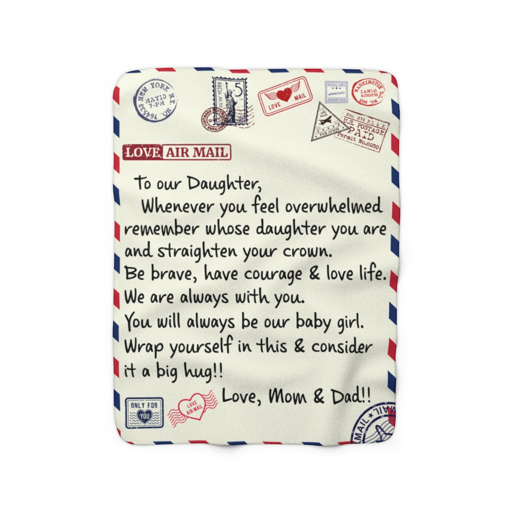 To Our Daughter Sherpa Fleece Blanket Gift from Mom & Dad to Daughter
