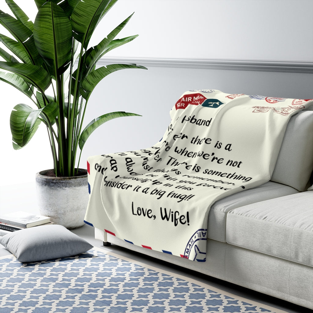 To My Husband Sherpa Fleece Blanket Gift from Wife