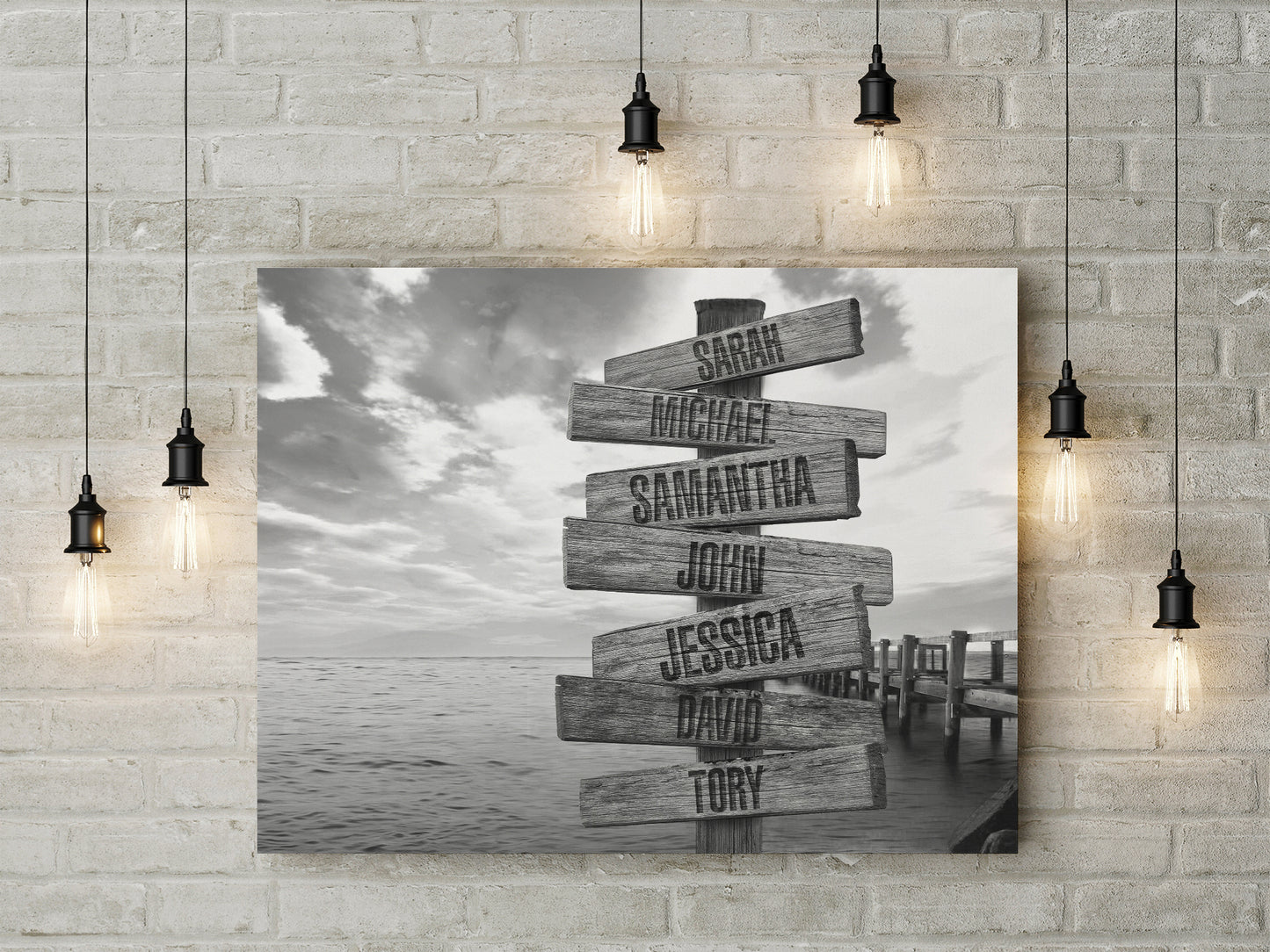 Ocean Dock Multi-Names Premium Family Canvas