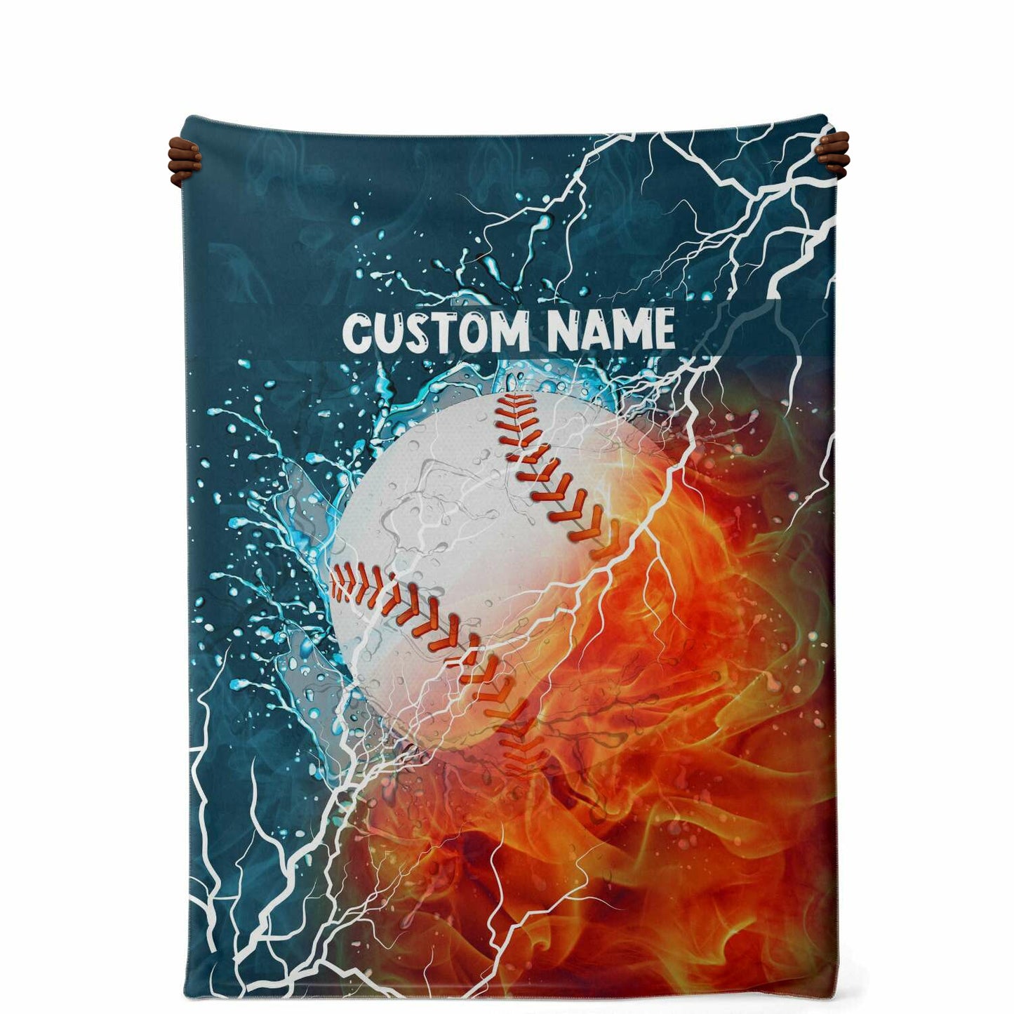Personalized Name Baseball Blanket, Custom Name Sports Blanket for Boys & Girls
