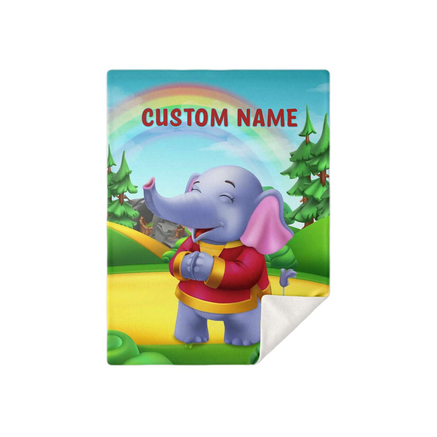 Personalized Name Elephant, Animal Blanket for Kids, Custom Name Blanket for Boys & Girls