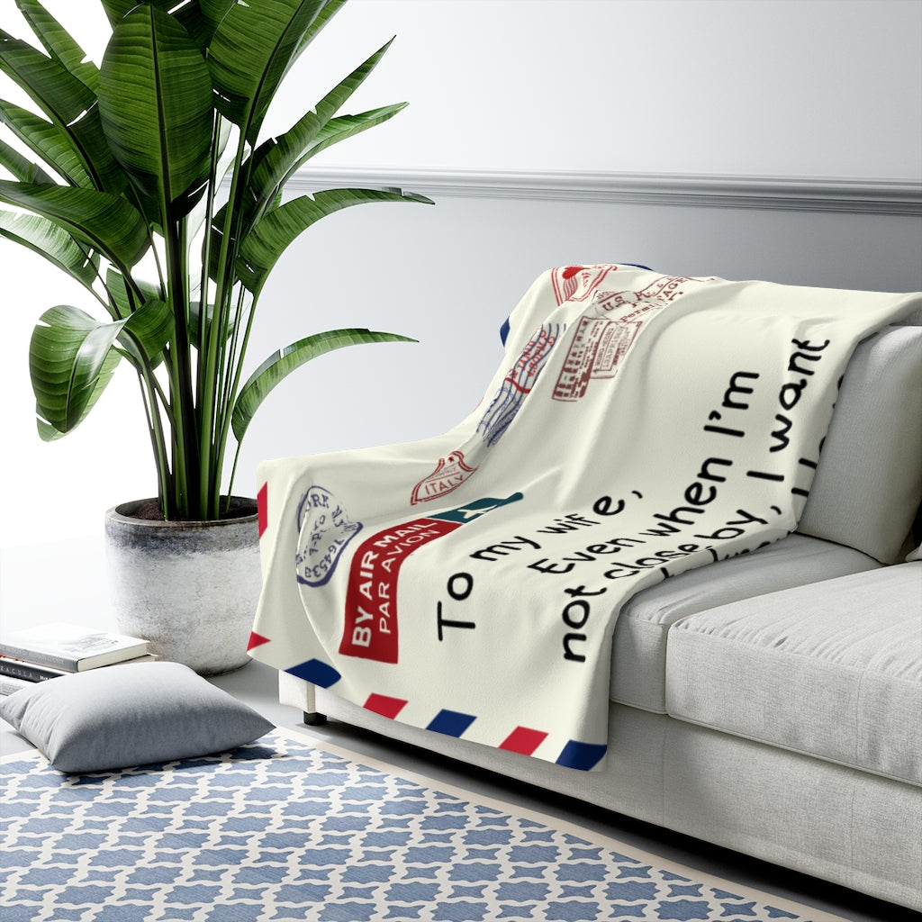 To My Wife Sherpa Fleece Blanket Gift from Husband