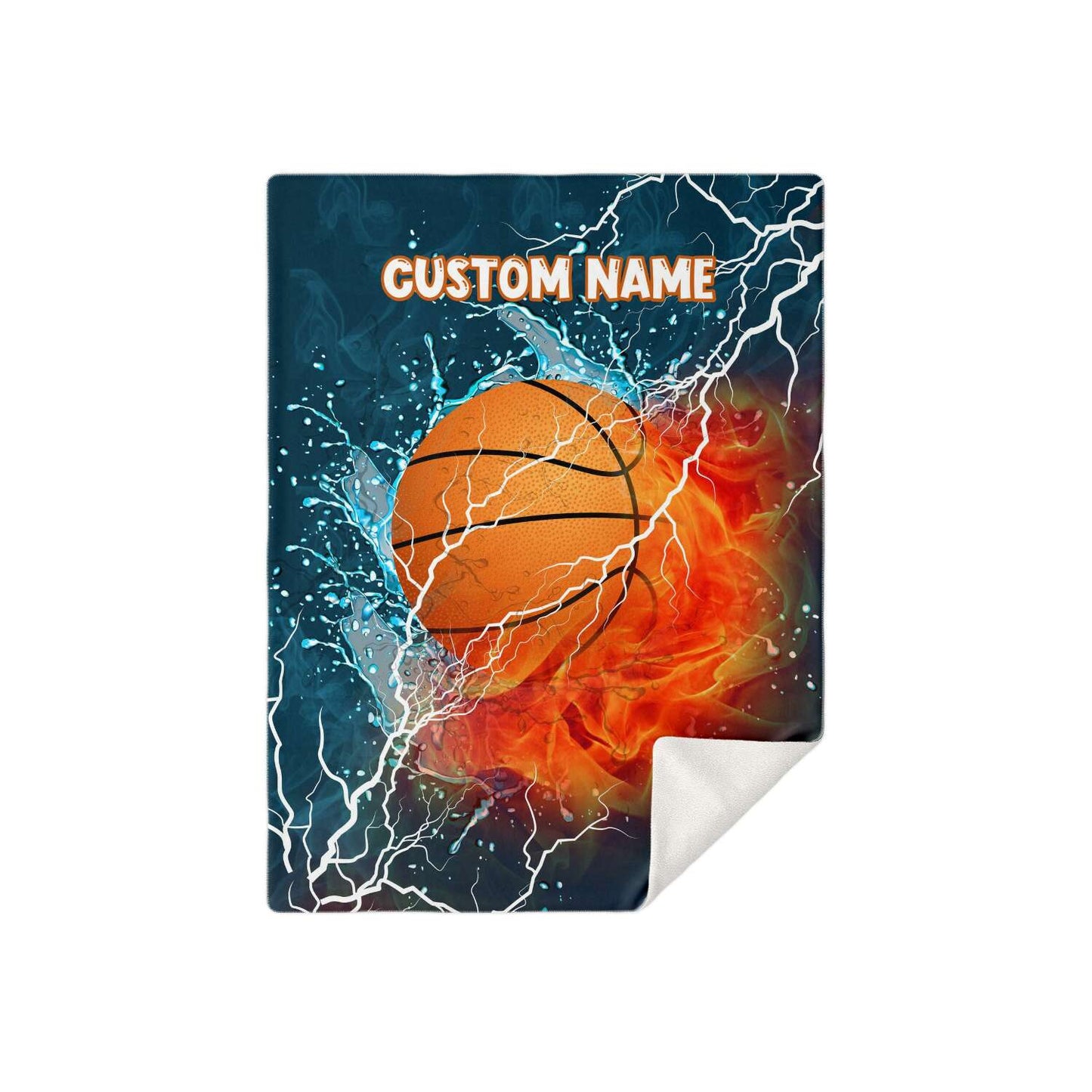 Personalized Name Basketball Blanket, Custom Name Sports Blanket for Boys & Girls