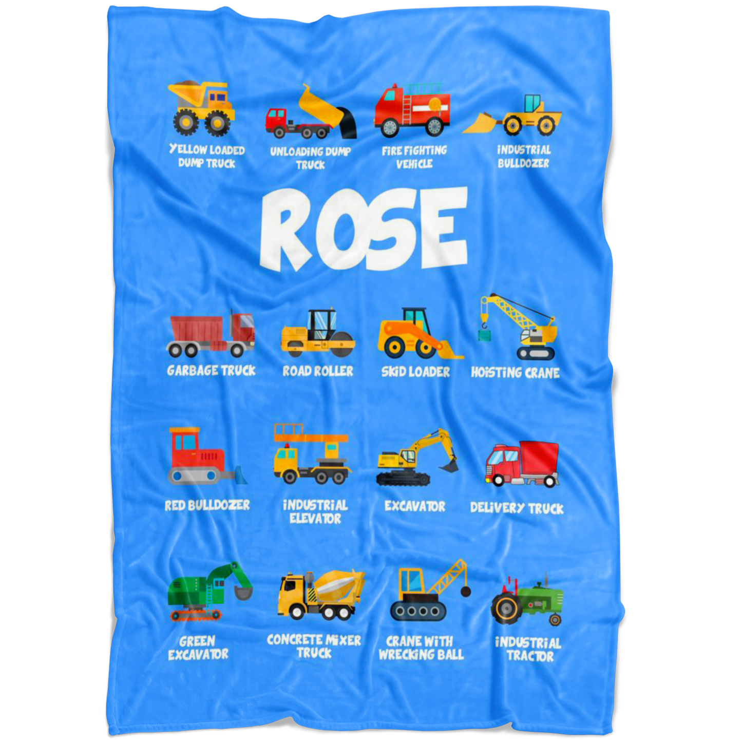 Rose Construction Blanket Blue