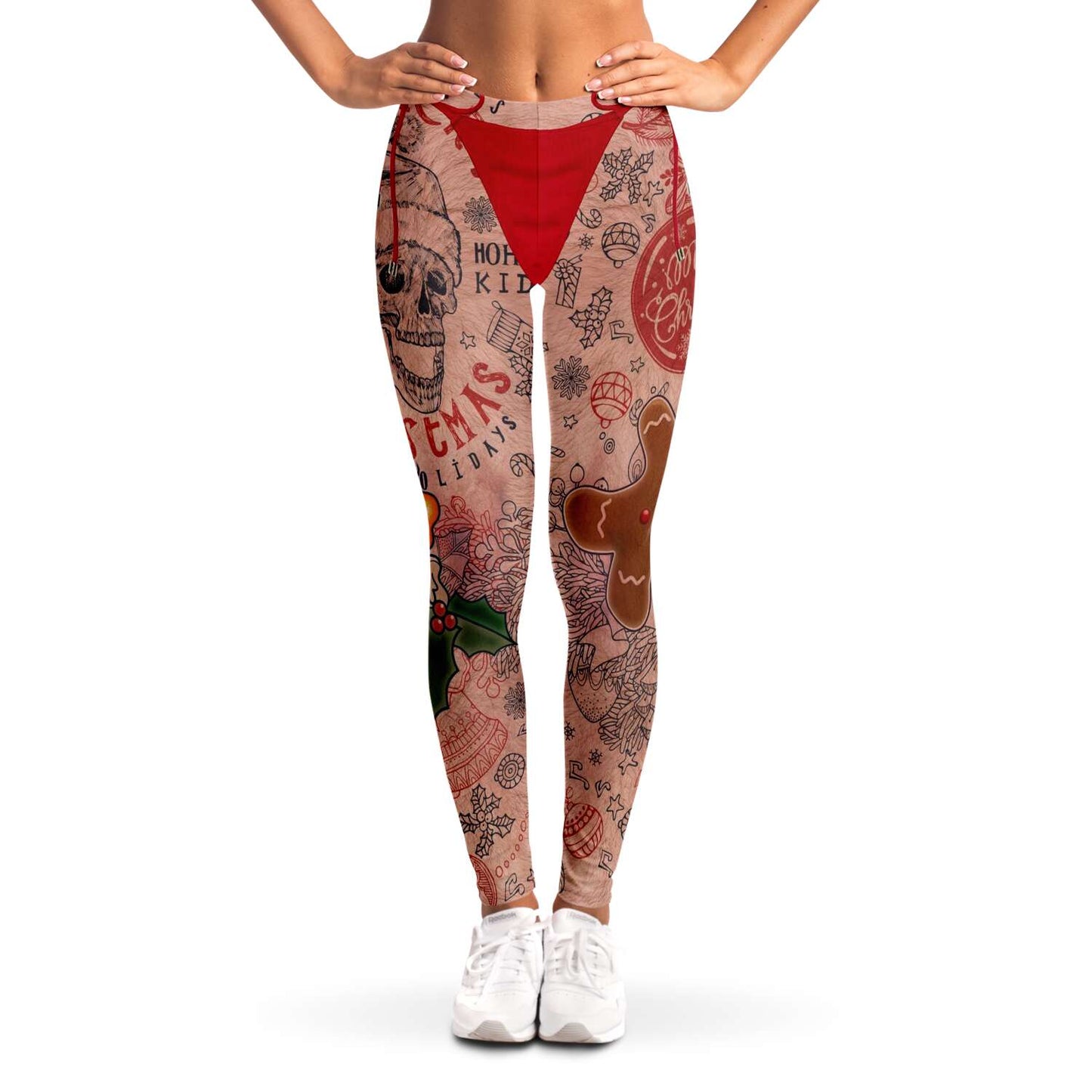 Santa Tattoo Christmas Leggings