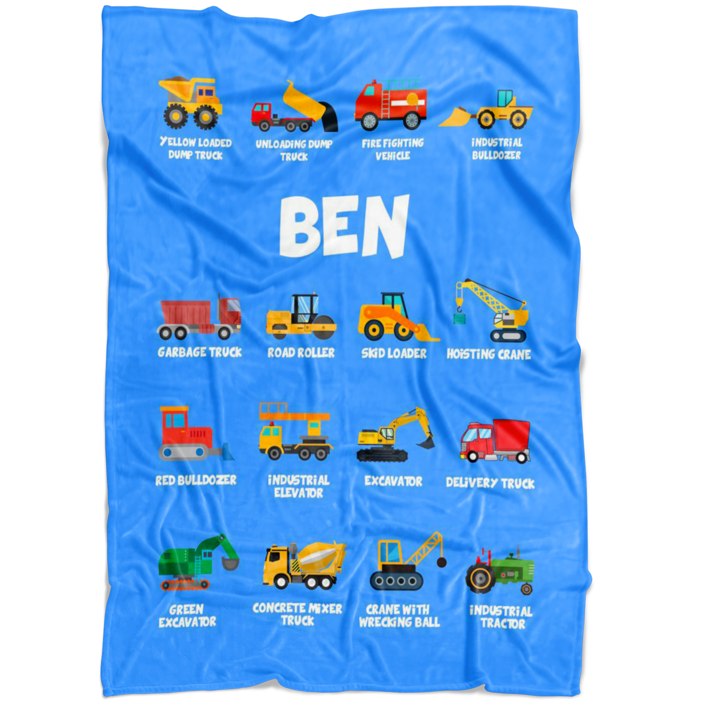 Ben Construction Blanket Blue