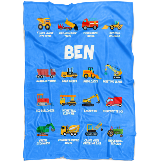 Ben Construction Blanket Blue