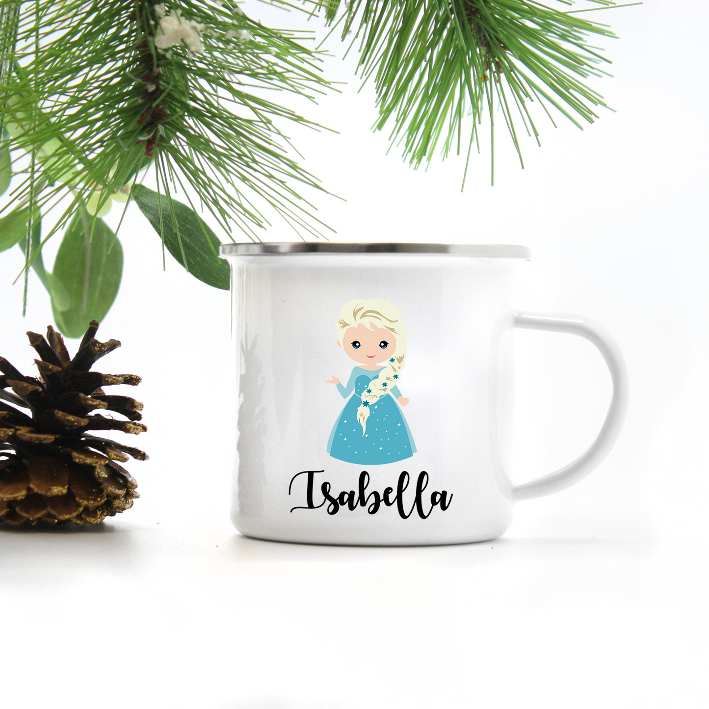 Personalized Kids Cup, Campfire Mug with Princess 10oz