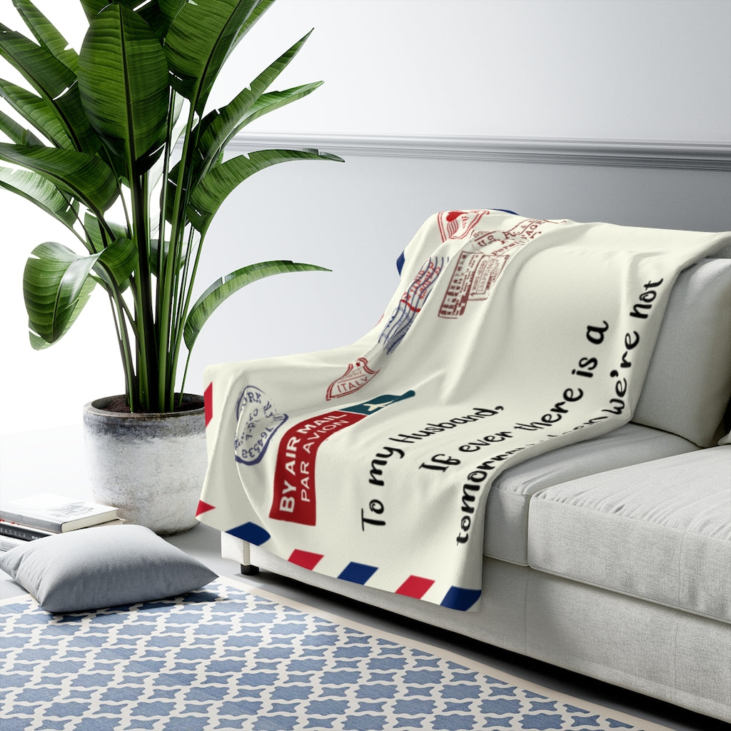 To My Husband Sherpa Fleece Blanket Gift from Wife