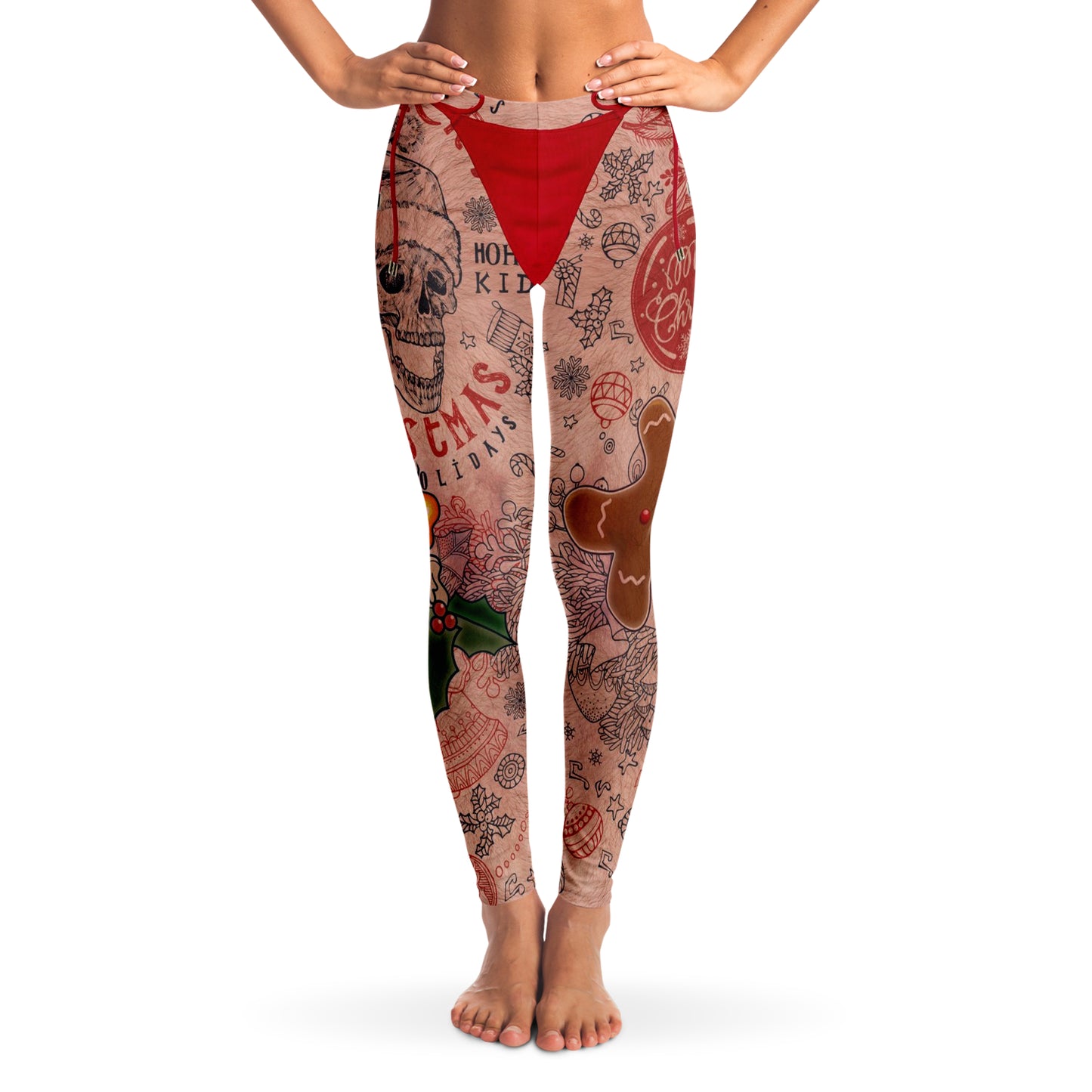 Santa Tattoo Christmas Leggings