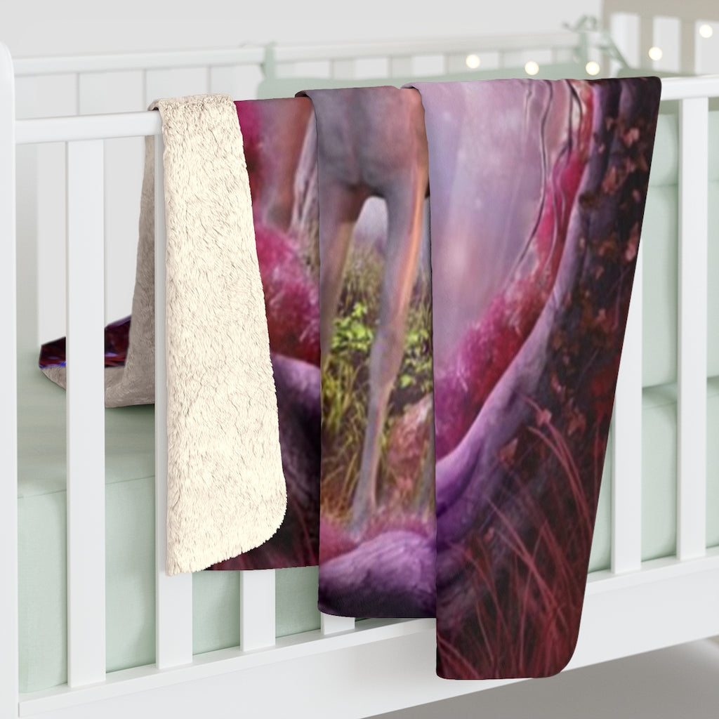 Mom & Daughter Unicorns Sherpa Fleece Blanket