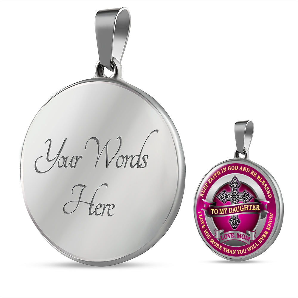 To My Daughter - Love Mom - Special Edition Pendant Necklace Gift from MOM to DAUGHTER