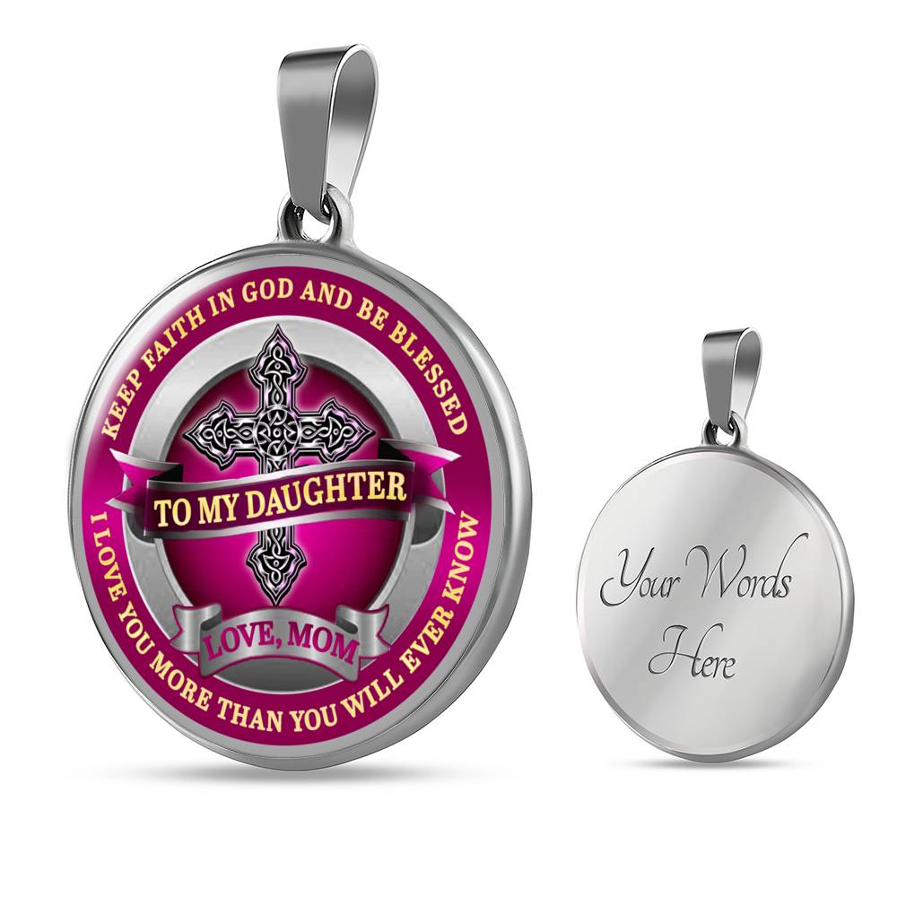 To My Daughter - Love Mom - Special Edition Pendant Necklace Gift from MOM to DAUGHTER