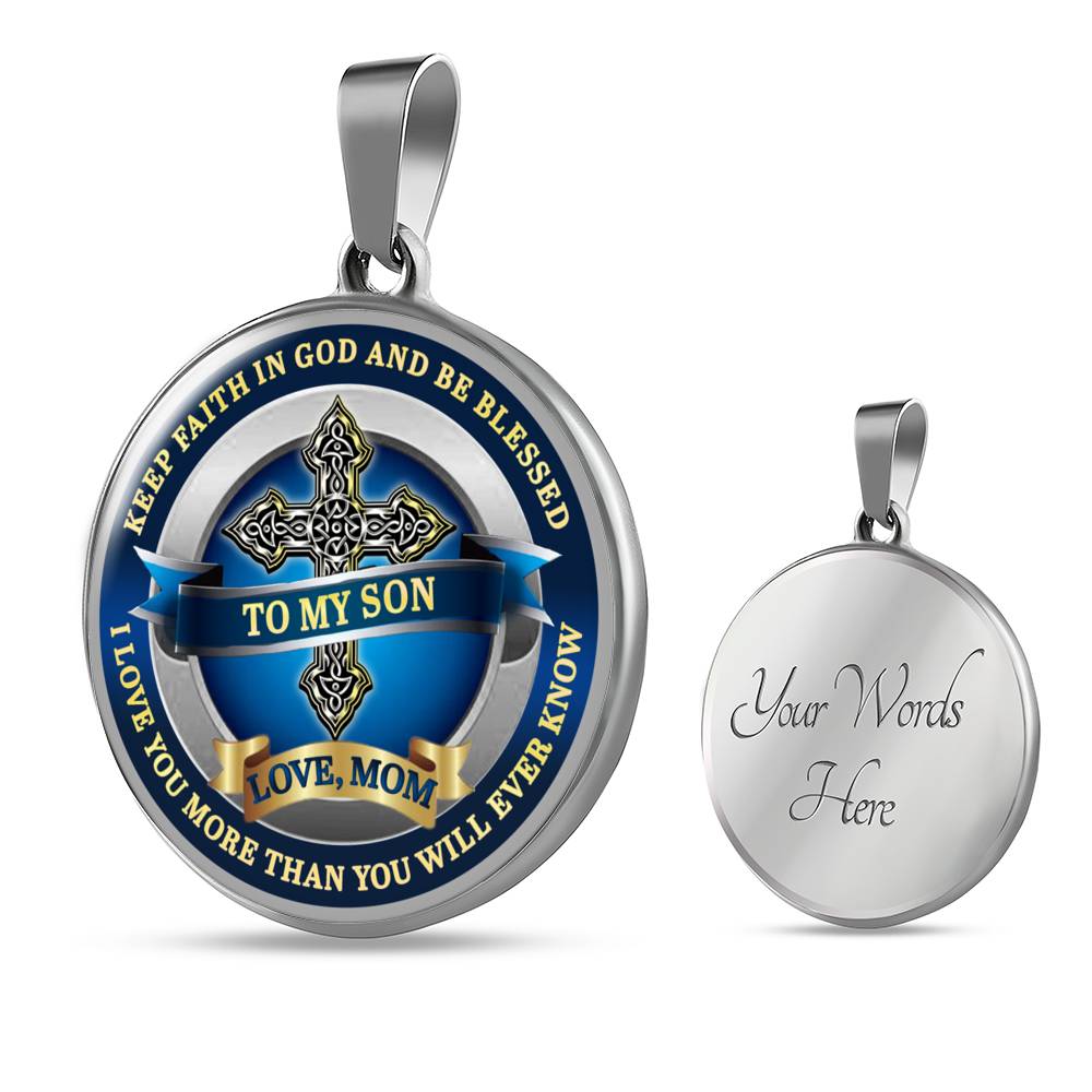 To My Son - Love Mom - Special Edition Pendant Necklace Gift from MOM to SON