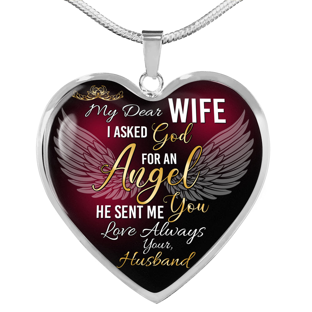 To My Dear Wife Luxury Heart Necklace Gift from Husband