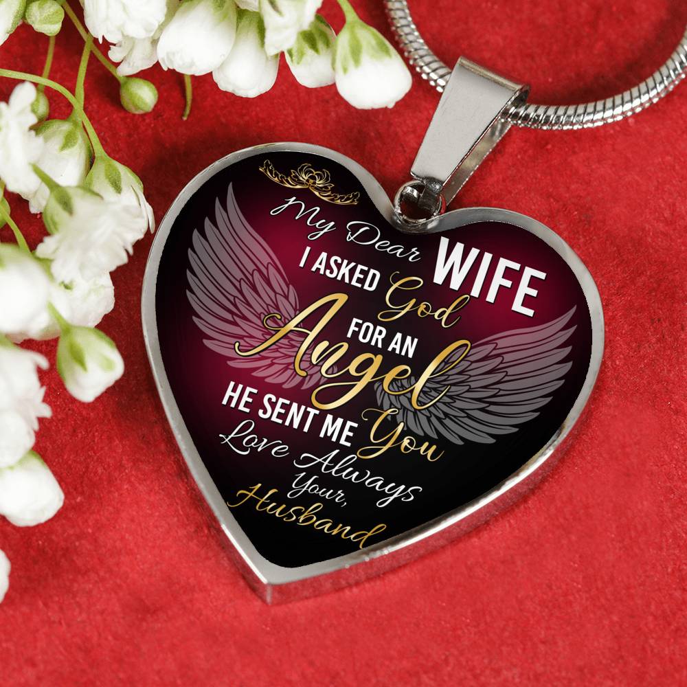 To My Dear Wife Luxury Heart Necklace Gift from Husband