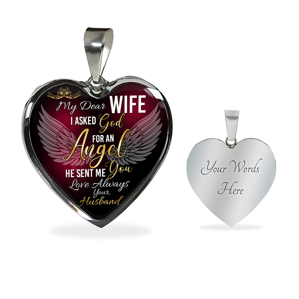 To My Dear Wife Luxury Heart Necklace Gift from Husband