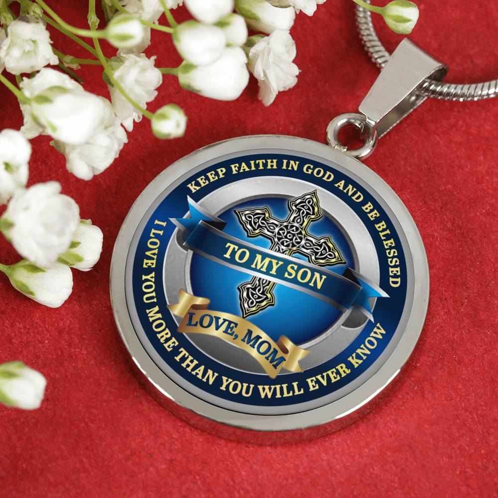 To My Son - Love Mom - Special Edition Pendant Necklace Gift from MOM to SON
