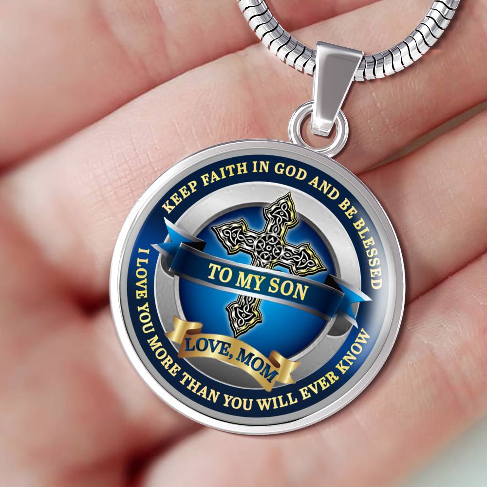 To My Son - Love Mom - Special Edition Pendant Necklace Gift from MOM to SON