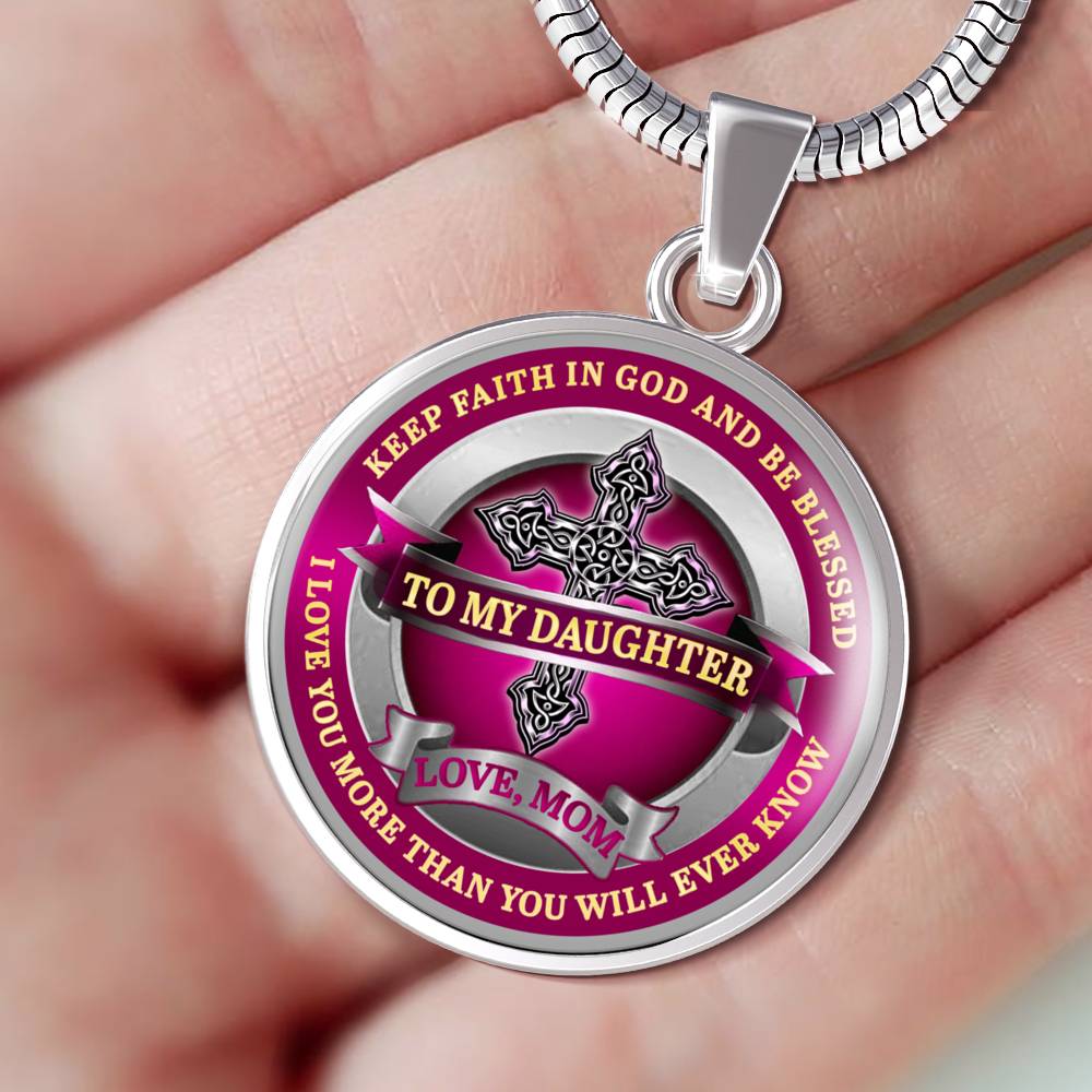 To My Daughter - Love Mom - Special Edition Pendant Necklace Gift from MOM to DAUGHTER